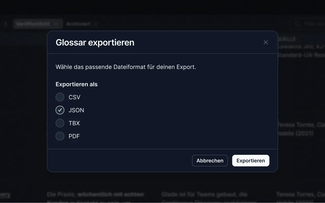 syncTerms Glossar-Export