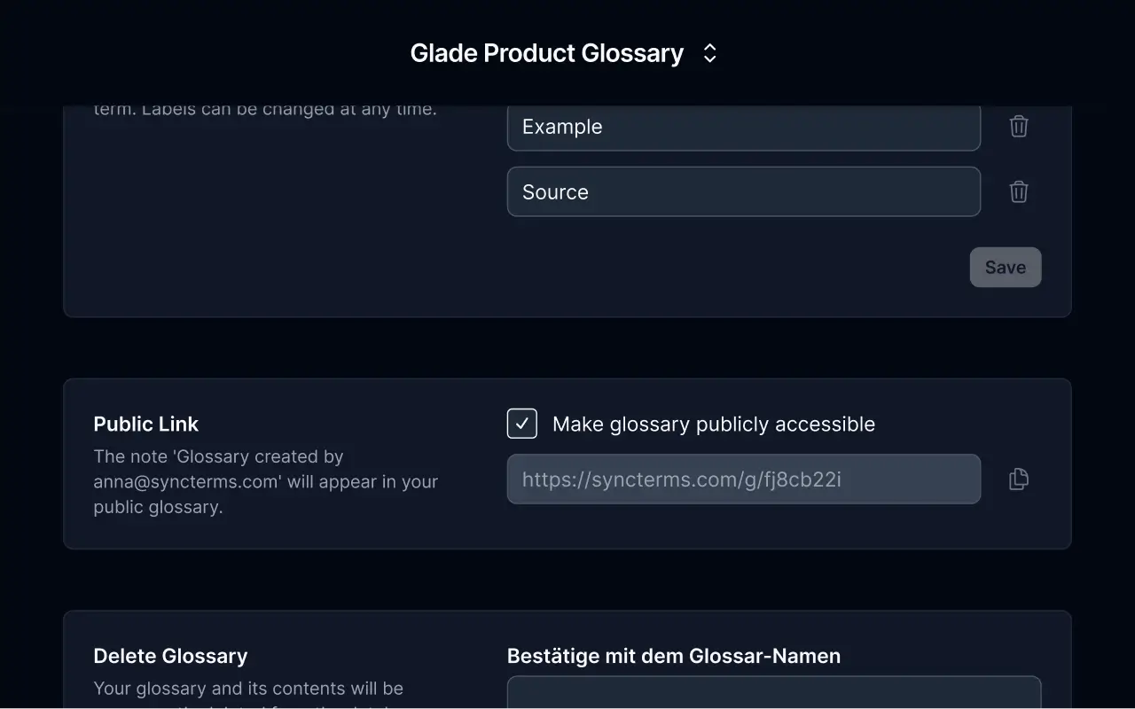 syncTerms Public Glossary